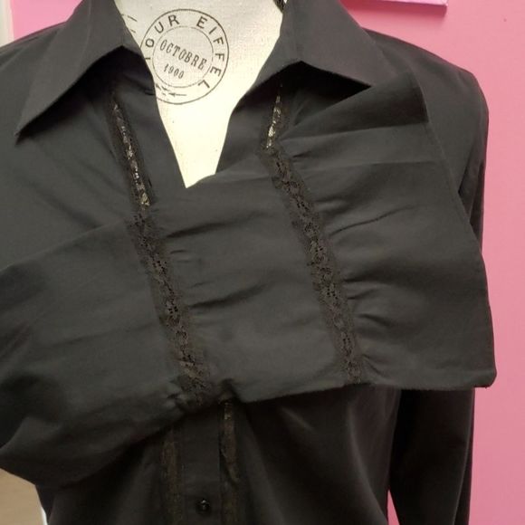 Daniel 🖤🖤 Hetcher Black Blouse Shirt Top - Picture 6 of 11